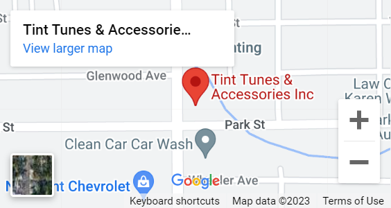A map of the location of tint tunes & accessories